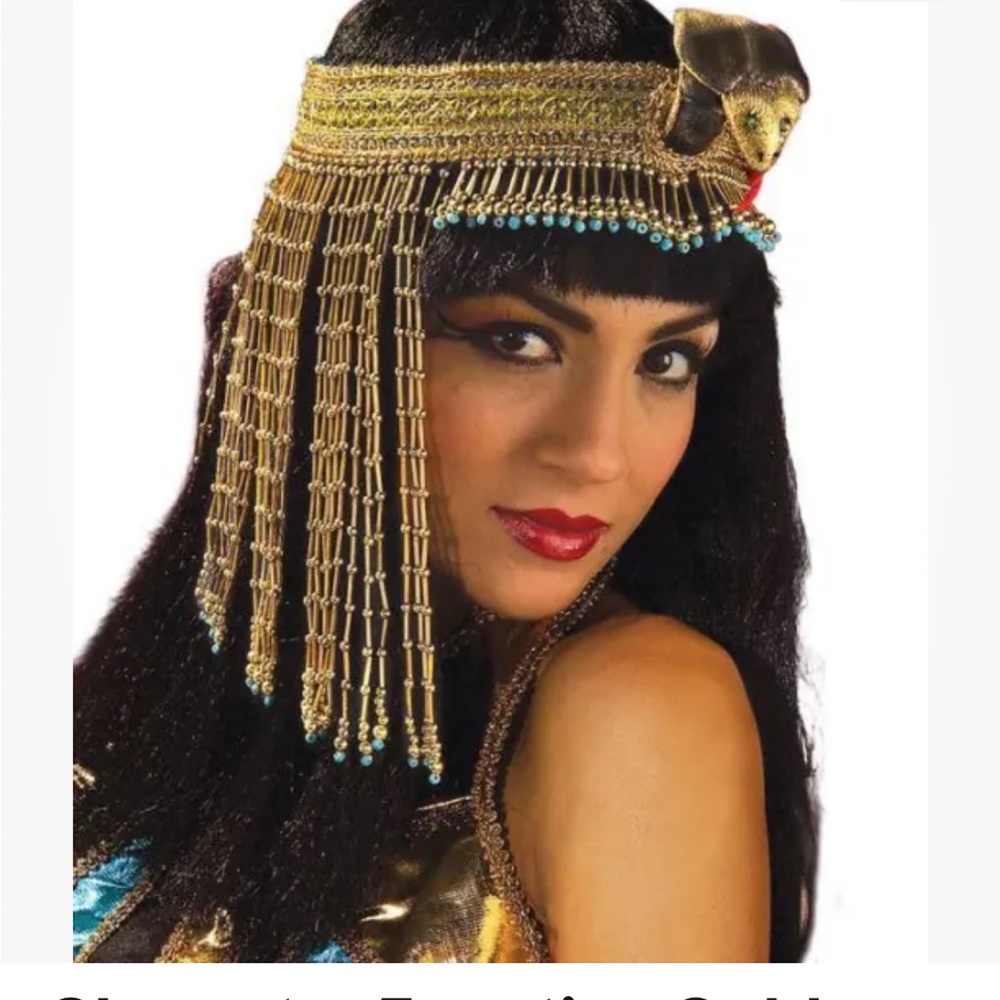 Cleopatra Egyptian Gold Beaded Asp Headpiece